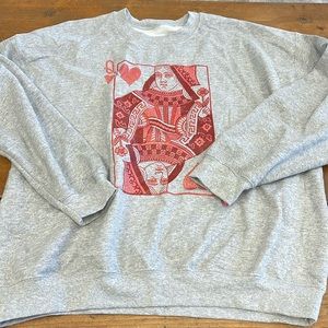 Queen of hearts crew neck sweater